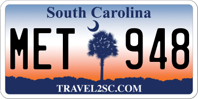 SC license plate MET948