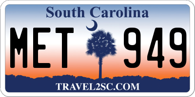 SC license plate MET949