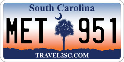 SC license plate MET951