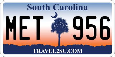 SC license plate MET956