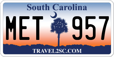SC license plate MET957