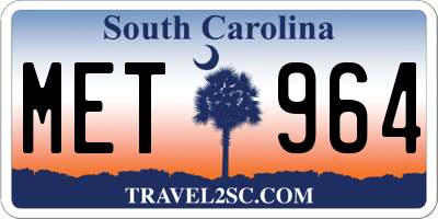 SC license plate MET964