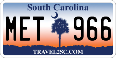 SC license plate MET966