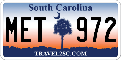 SC license plate MET972