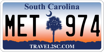 SC license plate MET974