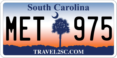 SC license plate MET975