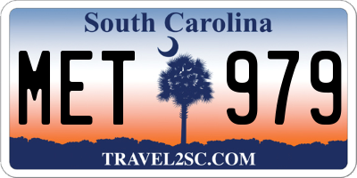 SC license plate MET979