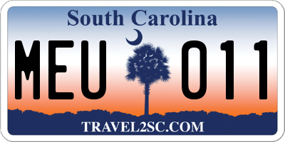 SC license plate MEU011