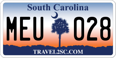SC license plate MEU028