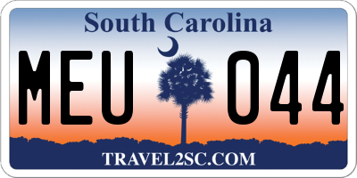 SC license plate MEU044