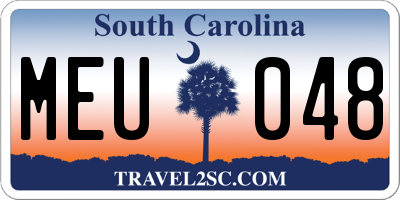 SC license plate MEU048