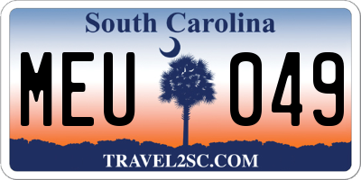 SC license plate MEU049