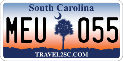 SC license plate MEU055
