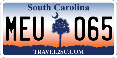 SC license plate MEU065