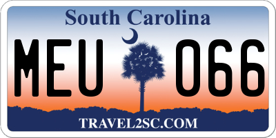 SC license plate MEU066