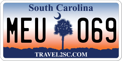 SC license plate MEU069
