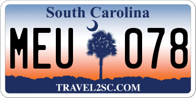 SC license plate MEU078