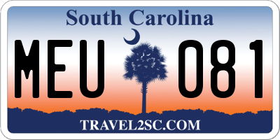 SC license plate MEU081