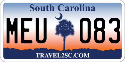 SC license plate MEU083