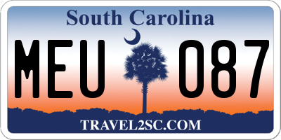 SC license plate MEU087