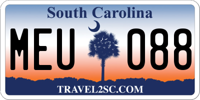 SC license plate MEU088