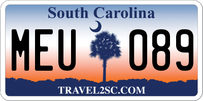 SC license plate MEU089