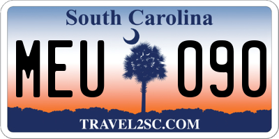 SC license plate MEU090