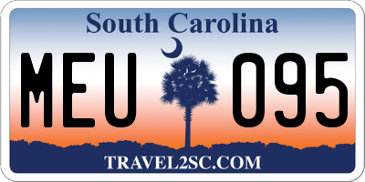 SC license plate MEU095