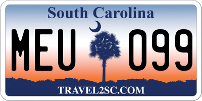 SC license plate MEU099
