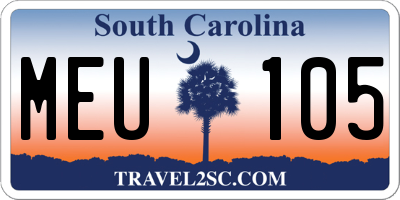 SC license plate MEU105