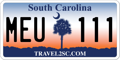 SC license plate MEU111