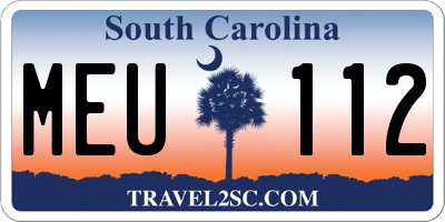 SC license plate MEU112