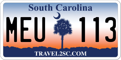 SC license plate MEU113