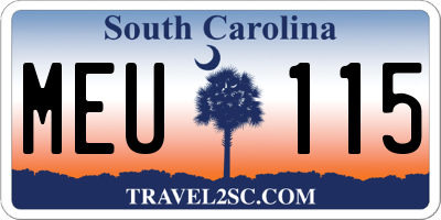 SC license plate MEU115