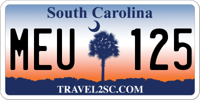 SC license plate MEU125
