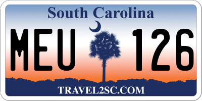SC license plate MEU126