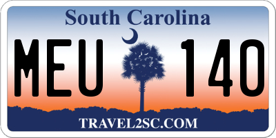 SC license plate MEU140
