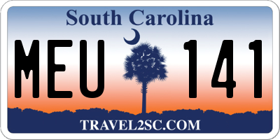 SC license plate MEU141