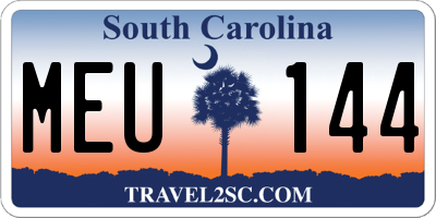 SC license plate MEU144