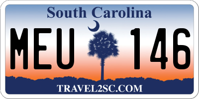 SC license plate MEU146