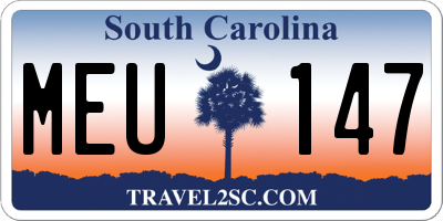 SC license plate MEU147