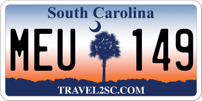 SC license plate MEU149