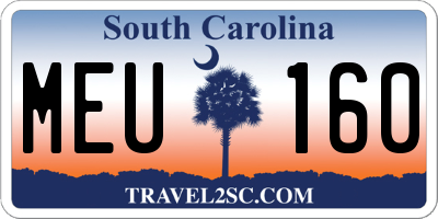 SC license plate MEU160