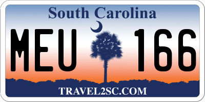 SC license plate MEU166