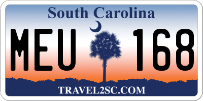 SC license plate MEU168