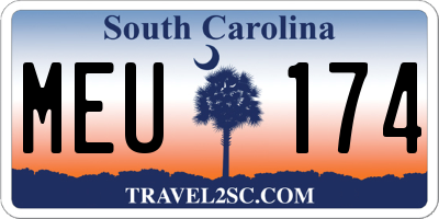 SC license plate MEU174