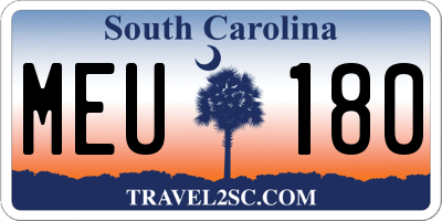 SC license plate MEU180