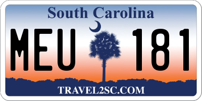 SC license plate MEU181