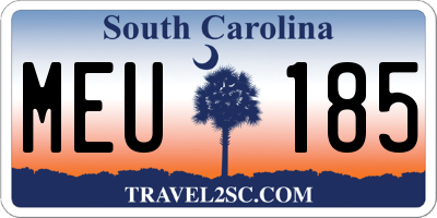 SC license plate MEU185