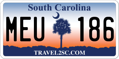 SC license plate MEU186